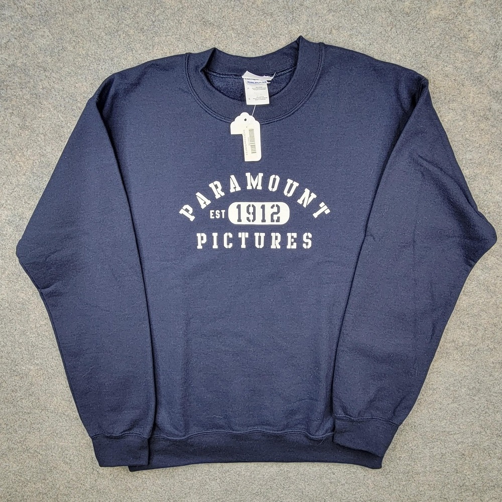 Paramount Pictures Sweatshirt Mens Small Blue Fleece Pullover Crewneck Logo